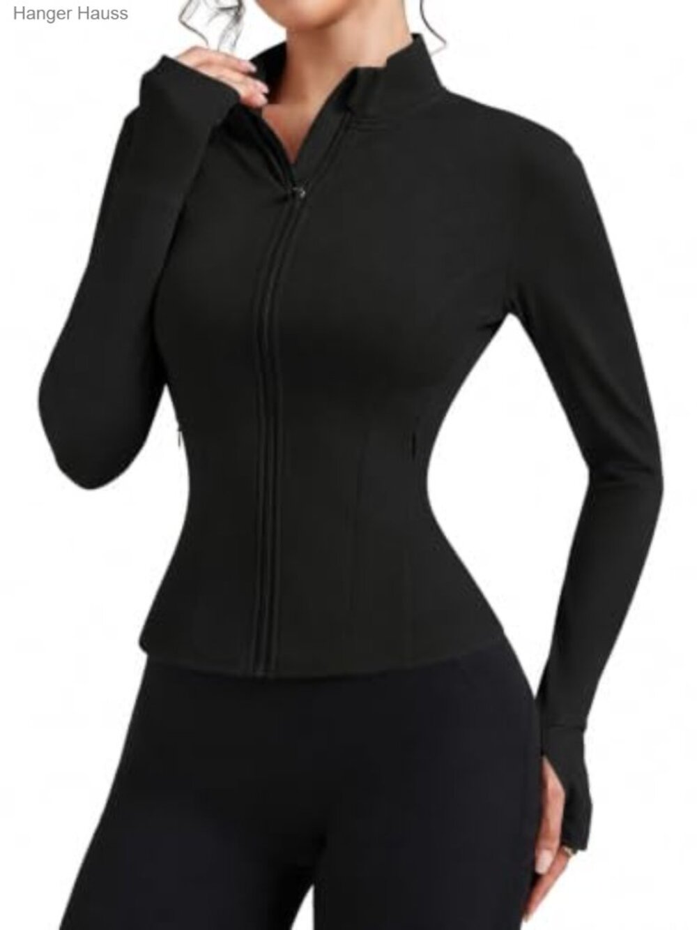 Women's Lightweight Slim Fit Workout Jacket with Thumb Holes